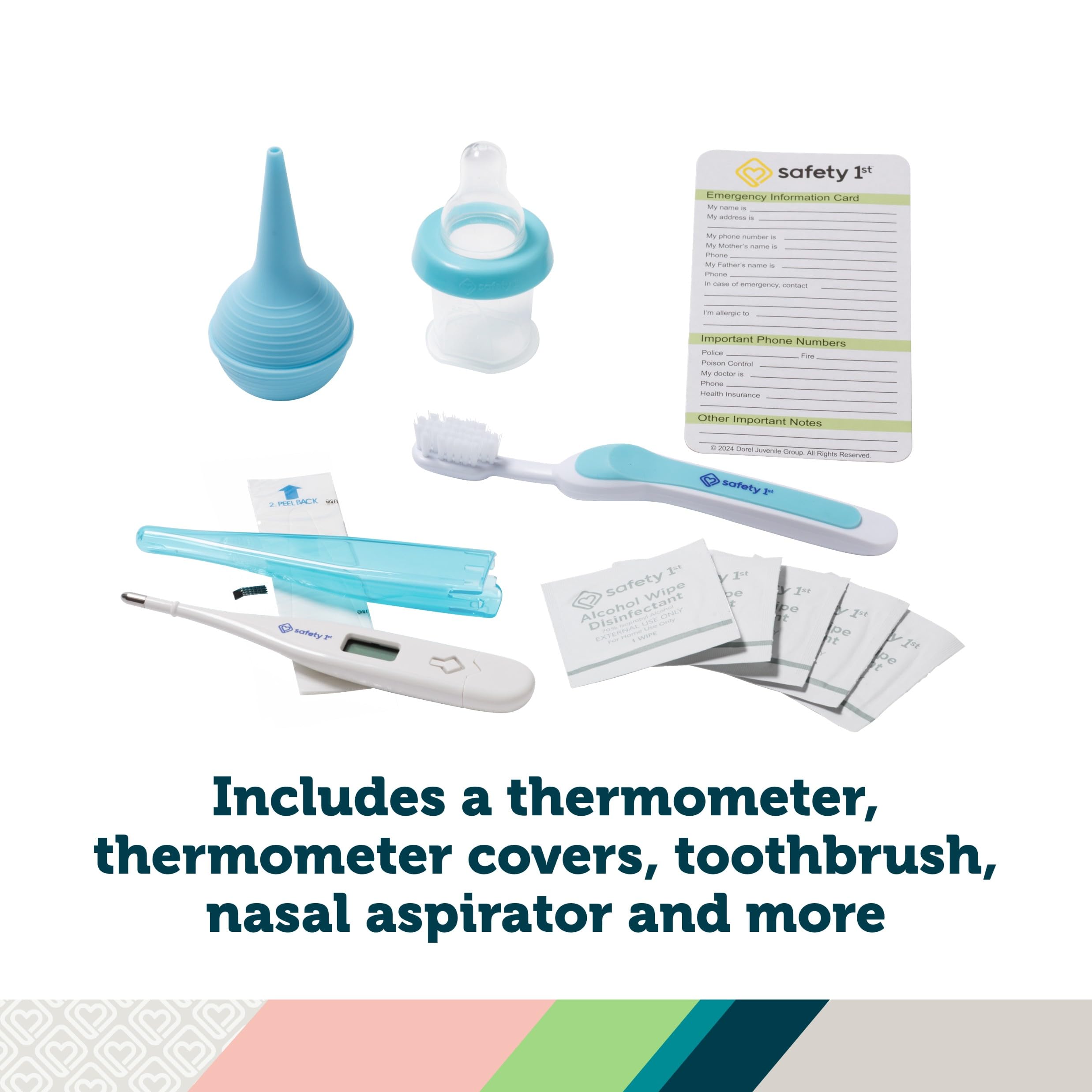 Safety 1st Deluxe Baby Healthcare and Grooming Kit, Arctic Blue, Newborn Baby Essentials, One Size, 25 Pieces