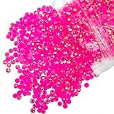 qiipii 3000PCS 4mm Hot Pink AB Resin Rhinestones Rose Pink Flatback Jelly Stones Bulk SS16 Non-Hotfix Diamonds Crystals Gems Charms Supplies for Nails Face Eye Makeup Tumblers DIY Crafts Decor Clothes