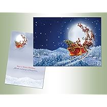 LPG PERFORMING ARTS BOXED CHRISTMAS CARDS Merry Christmas Ornaments Deluxe Non-flake Glitter Embellished Boxed Christmas Cards With Full Color Inside Designs (14 Glitter Cards, 14 Envelopes), 66272
