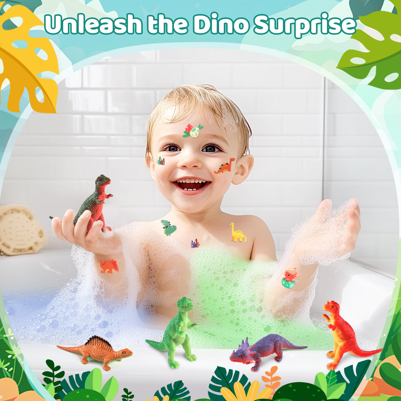 Bath Bombs for Kids with Surprise Toys Inside - 9 Pack Dinosaur Bath Bombs Gift Set, Dinosaur Toys for Kids 3 4 5 6 7 8 9 Years, Stocking Stuffers for Kids, Christmas Gifts Bubble Bath Fizzes