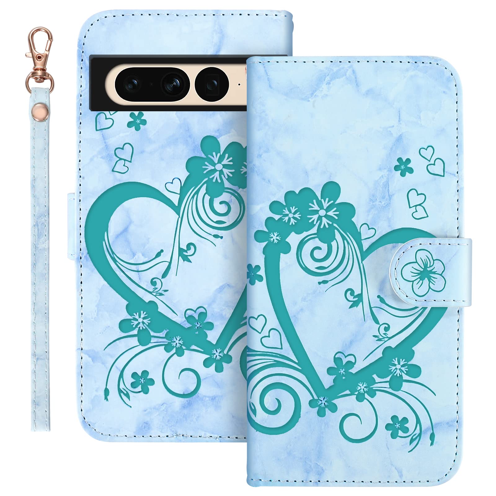 Auslbin for Google Pixel 7 Pro Case with Protection Wallet Flip Folio Cover for Google Pixel 7 Pro - Green