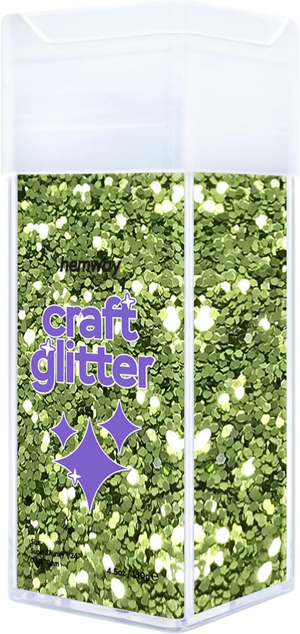 Hemway Glitter Lime Green 110g Super Chunky Shaker for Resin Craft