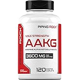Piping Rock AAKG Supplement | 120 Caplets | 3600 mg | Arginine Alpha-Ketoglutarate Supplement | Nitric Oxide Enhancer | Max Strength | Vegetarian, Non-GMO, Gluten Free