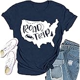 Qskall Hiking Shirts Women Road Trip T-Shirt Outdoor Camping Tee Nature Travel Lover Tops