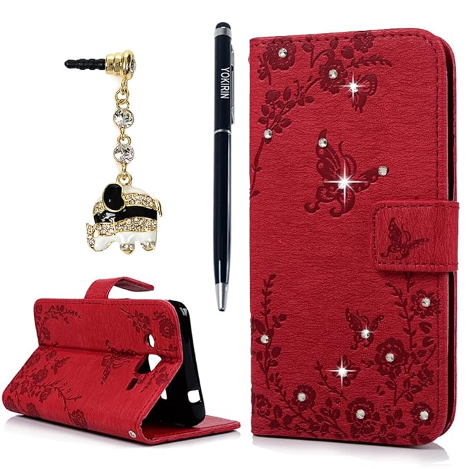YOKIRIN J3 2016 Hülle Case, Samsung Galaxy J3 (2016 Version) Tashce Crystal Diamant Retro PU Leder Schutzhülle Handytasche St
