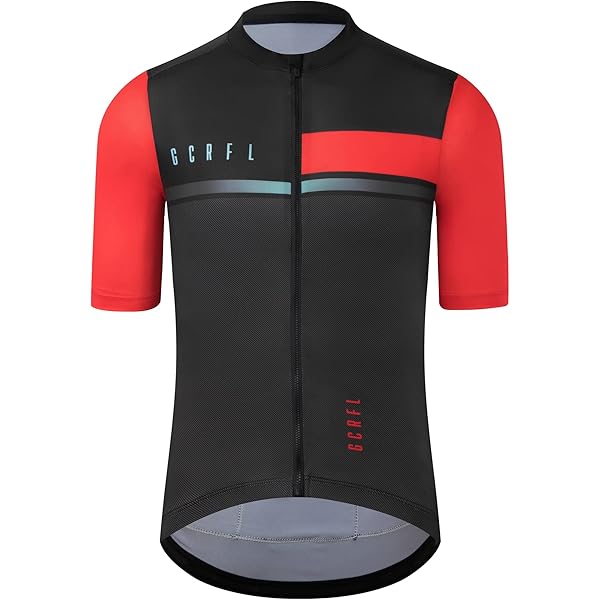 GCRFL Men's Cycling Jersey - UPF 50+ PRO Race Fit With Zipper Pocket & Reflective Strip