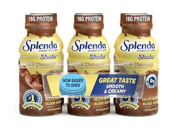 SPLENDA DIABETES CARE SHAKES – MEAL REPLACEMENT SHAKE, 8 FLUID OUNCES PER BOTTLE (MILK CHOCOLATE, 6 PACK)