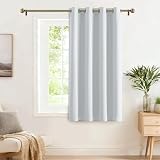 PONY DANCE Eyelet Curtain 52x63 Blackout Thermal Grey White 1 Panel