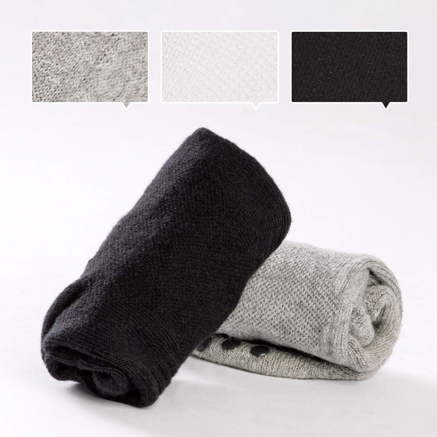 Fiream Mens Non-slip Yoga Socks Thick Anti-Skid Socks with Grips Barre Dance Pilates Socks 3 Pairs 3 Colors1 at  Men’s Clothing store