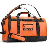 Gonex Waterproof Duffel Bag, 90L Heavy Duty Dry Bag, Reinforced Bottom | 700D PVC Fabric, Roll-Top Closure, 3-in-1 Carry, MOLLE System, Kayaking Traveling Camping &amp; Motorcycle,Orange