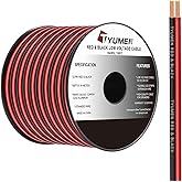 TYUMEN 18 Gauge Wire 100FT, 18/2 AWG Red Black Hookup Electrical Wire LED Strips Extension Cord 12V/24V DC Cable, 18AWG 2 Conductors Flexible Wire for LED Ribbon Lamp Tape Lighting