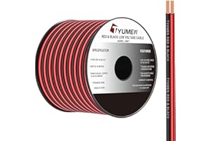 TYUMEN 18 Gauge Wire 100FT, 18/2 AWG Red Black Hookup Electrical Wire LED Strips Extension Cord 12V/24V DC Cable, 18AWG 2 Conductors Flexible Wire for LED Ribbon Lamp Tape Lighting