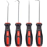 CARTMAN 4-Piece Precision Pick and Hook Set, Automotive Pick Tool | Designed to remove oil seals, O-rings and gaskets, ideal for automotive maintenance and electronic equipment repair
