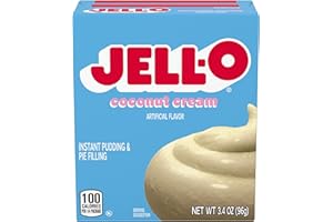 Jell-O Instant Coconut Cream Pudding & Pie Filling (3.4 oz Boxes, Pack of 6)