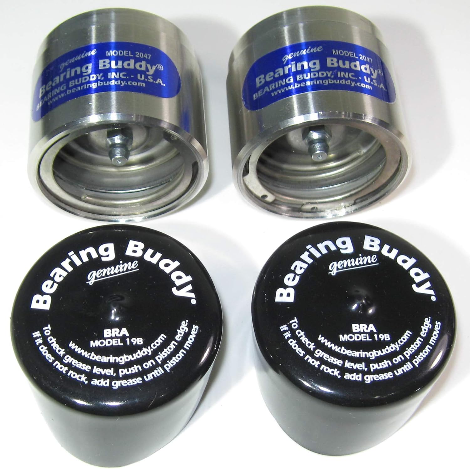 Two Bearing Buddy Protectors (2.047" Diameter) 2047 Chrome Finish With