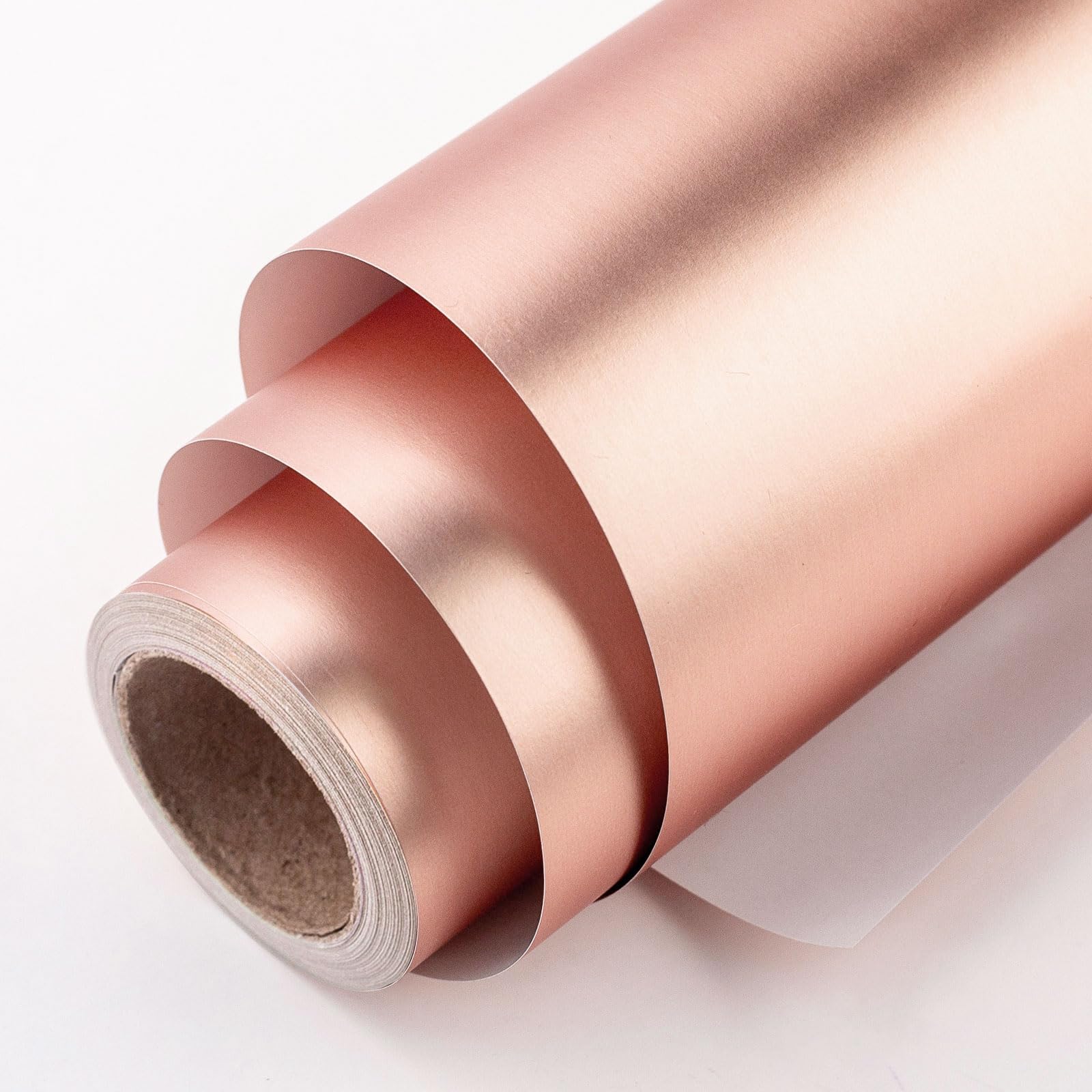 Photo 1 of Homeral Matte Rose Gold Wrapping Paper Roll - Solid Color Gift Wrap for Birthday, Wedding, Girl Baby Shower, Mothers Day - 17 Inch x 32.8 Feet