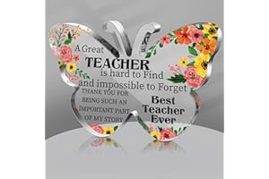 Perthlin Teacher Valentine Gift Teacher Appreciation Gifts Teacher Thank You Gifts Teacher Gift from Student Teacher Retirement Gifts Teacher Gift Teacher Office Decor Keepsake (Butterfly)