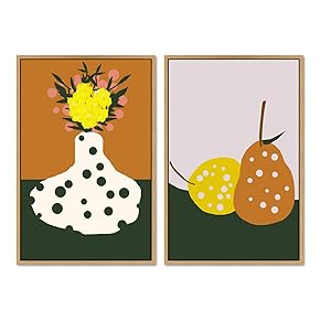 SIGNWIN 2 Piece Framed Canvas Wall Art Minimalism...