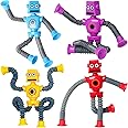 YAHAZORR Upgrade Pop Tubes Robot Toy 4 Pcs Easter Basket Stuffers Sensory Toys for Autism Toddler Telescopic Suction Cup Robo