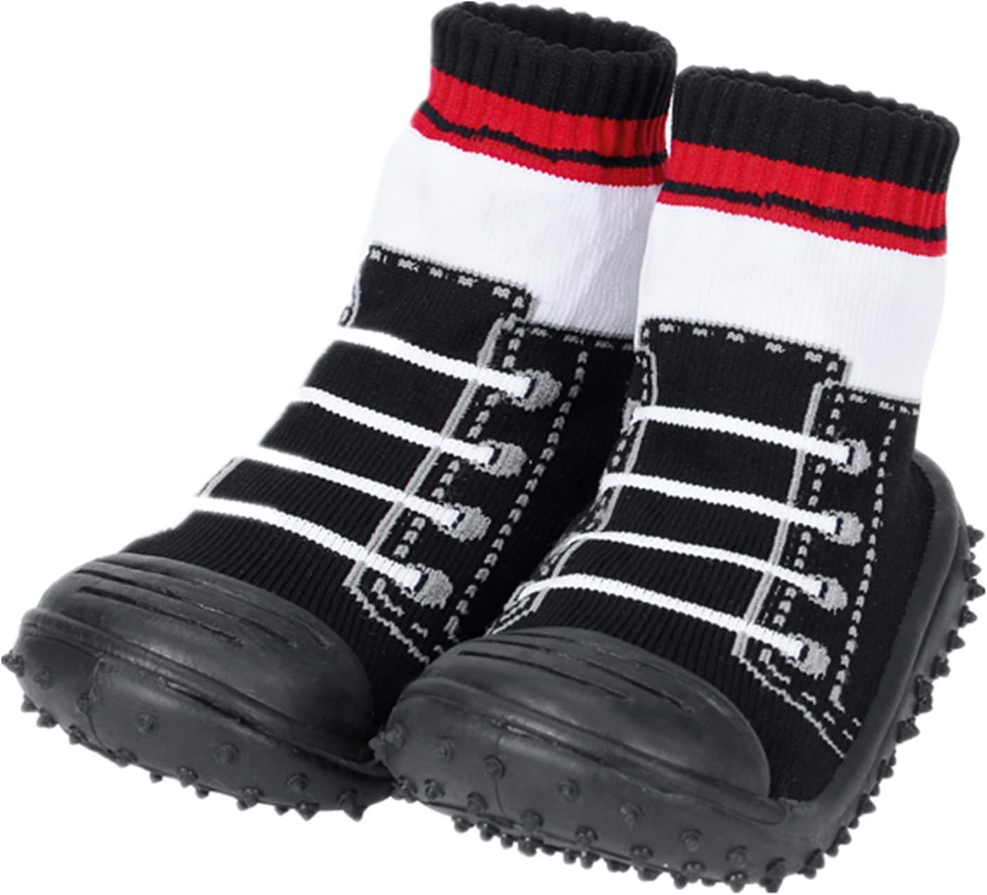 iEndyCn Baby Floor Socks Boots Floral Baby Socks with Soft Rubber Soles For Children (About 13 cm, black)