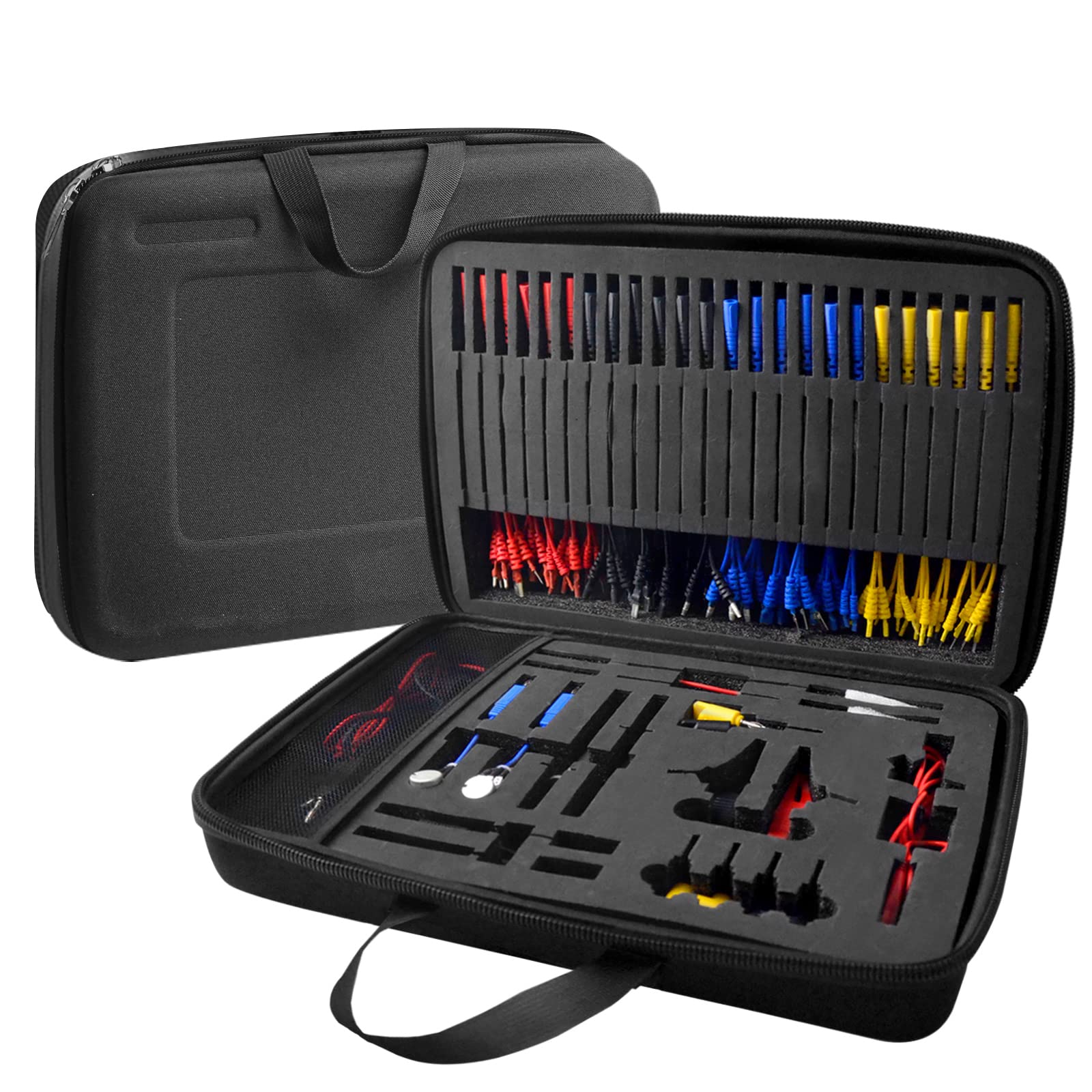 Automotive Circuit Test Leads Kit, 92PCS Multimeter Test Lead Set Includes Probes Wire Connector Alligator Clips, Car Fault Diagnostic Testing Kits with Case for Any Multimeter & Various Vehicles