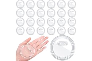 Yilloog 25 Pcs 3 Inch Clear Button Pins for Crafts DIY Photo Acrylic Blank Pins Bulk for Picture Make Your Own Buttons Badge Maker DIY Crafts Supplies