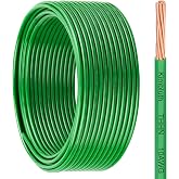 THHN Wire 10 Gauge 100 FT Stranded Copper Wire, Green | 10 AWG Copper Wire Rated up to 600V Building Wire Nylon Jacket for Residential, CNC, Ground, Industrial