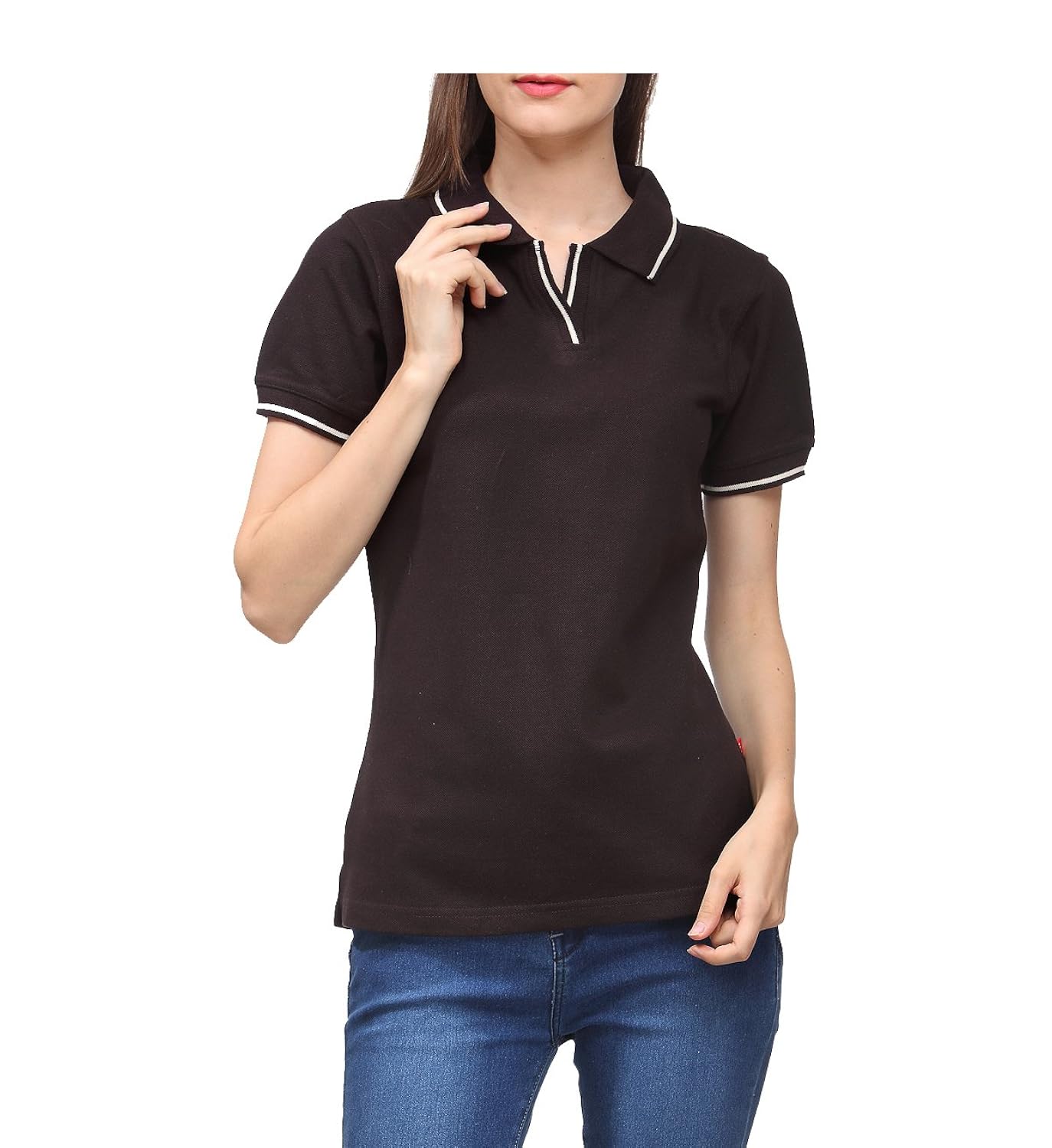 scott women's premium cotton polo t-shirt - coffee brown