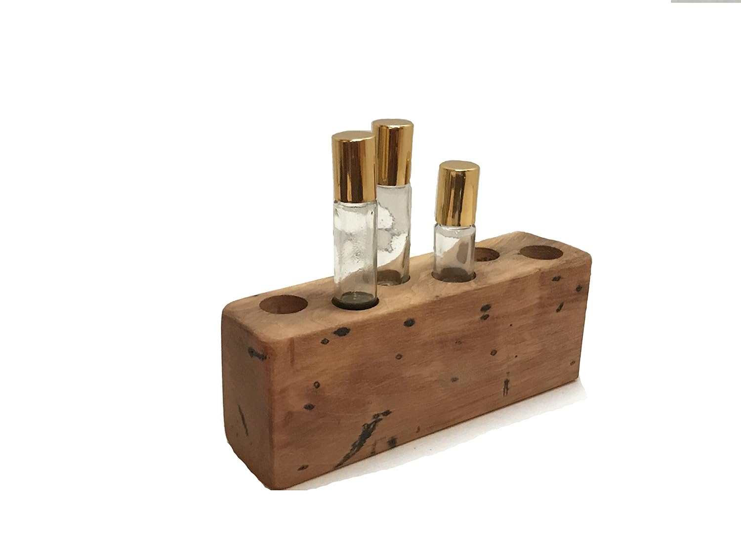 Wood Essential Oil Bottle Holder. 6 Holes. Holds 5/10ml