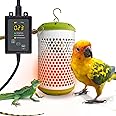 SYSAI Bird Cage Heater with Intelligent Thermostat Controller,Anti-bite Power Cord Protector, Reliable Heating 24x7,Unique Red Light Lamp,Small Pet Winter Warming Equipment(50W)