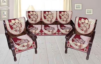 ST Decor Store Flower Cotton Sofa Cover (Set of 6)