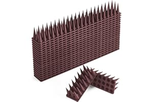 CIIC Bird Spikes for Outside, 9 Pack Bird Pigeon Squirrel Raccoon Cats Deterrent Spikes Anti Bird Defender Spikes Outdoor to Keep Birds Away and Keep Birds from Building Nest Brown
