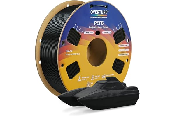 OVERTURE PETG Filament 1.75mm, 3D Printer Filament, 1kg Filament (2.2lbs), Dimensional Accuracy 99% Probability +/- 0.03 mm,