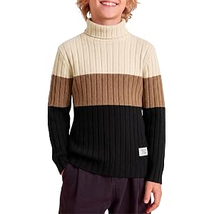 ZOEREA Boys Sweater Boy Clothes Kids Turtleneck Long Sleeve Fall Winter Warm Sweatshirts Holiday Pullover Tops 5-14 Years