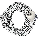 Pop Fashion Infinity Scarf for Women - Travel Scarf with Hidden Pocket - Greek Key Pattern Scarves