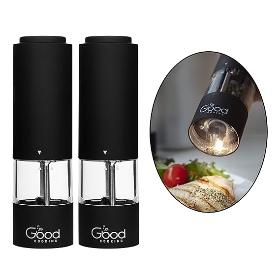 Electric Pepper Grinder and Salt Mill (2 Pack) Battery Operated One