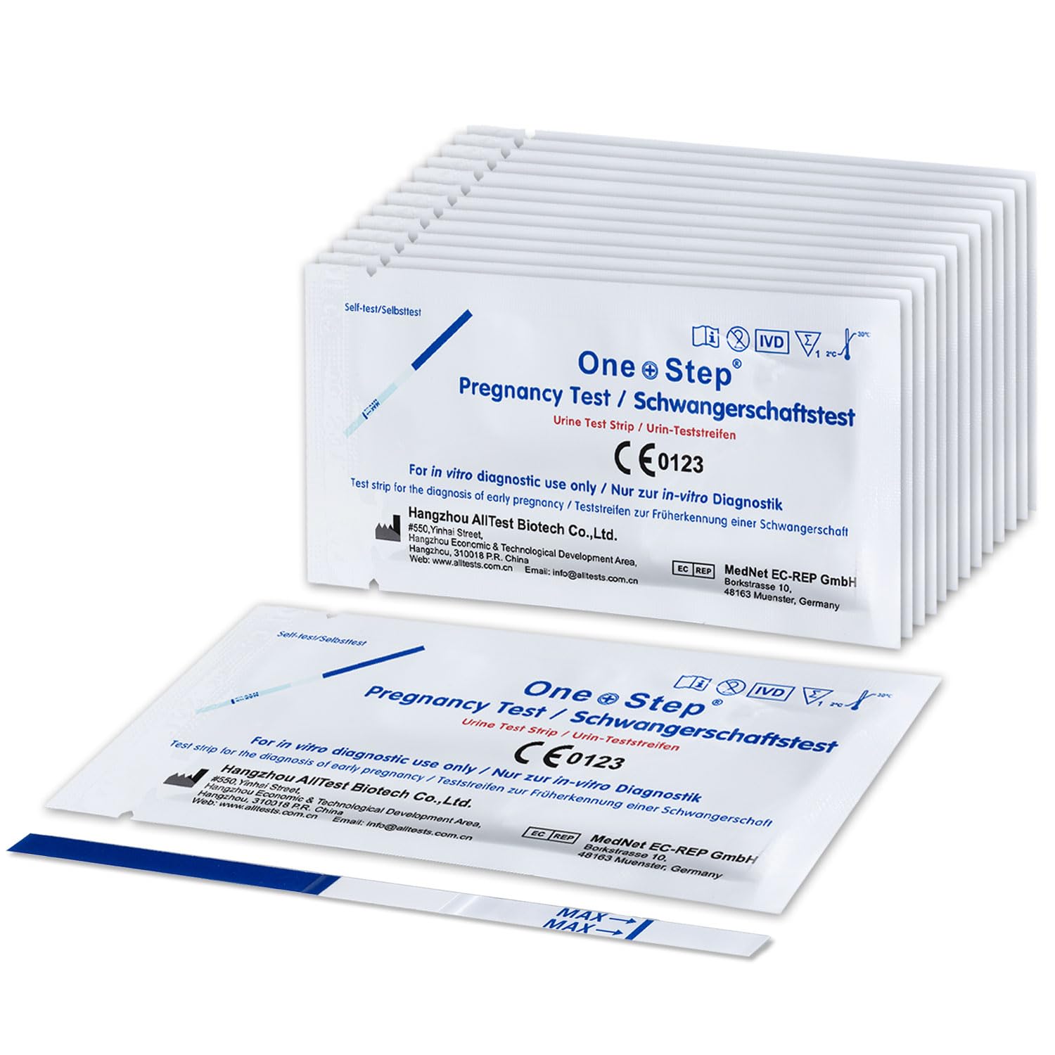 20 x 10mIU/ml Highly Sensitive Wide Width Pregnancy Test Strips (tests up to 6 days earlier)