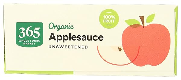 365 BY WHOLE FOODS MARKET, ORGANIC UNSWEETENED APPLESAUCE POUCHES, 3.2 OUNCE (PACK OF 4)