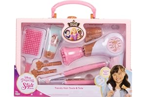 Disney Princess Style Collection Girls Trendy Hair Pretend Play Styling Tools with Sound & Storage Tote for On-the-Go!