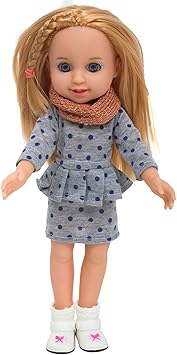 Baybee Barbee Handmade Realistic Baby Girl Vinyl Doll Rotatable Legs Arms with Removable Clothes Beautiful Fashion Doll Set 1 Feet Baby Dolls for Girls ( Grey )