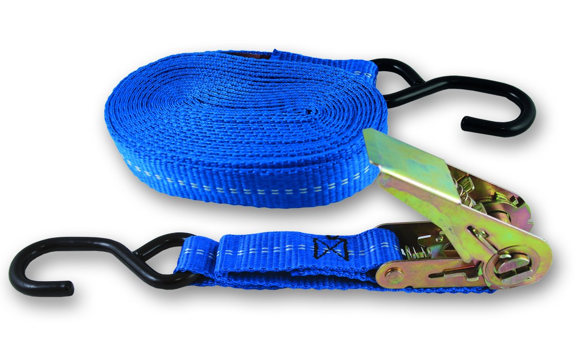 Chapuis gab14 Set of 2 Polypropylene Straps with Ratchet and 2 Hooks Maximum Voltage to use 130 kg Width 25 mm Length 5 m Blue