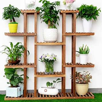 Wzbl Blumenstander 5 Tiered Leiter Holz Garten Display Regale Balkon Wohnzimmer Regal Pflanze Outdoor Indoor Holz Blumentopf Regal A Amazon De Kuche Haushalt