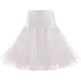 GZKUM Women's Vintage 50s Rockabilly Petticoat 25" Length Tutu Underskirt