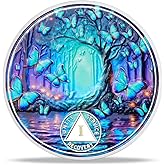 deDecoml Serenity Prayer Recovery Coin Butterfly Tree Design with Unity, Service, and Recovery Triangles Challenge Coin Sobriety Sober Coin NA AA Chips and Medallions (Blue Butterfly Tree, 1 Year)