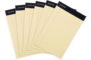 Mintra Office Legal Pads - ((BASIC CANARY 6pk, 5in x 8in, NARROW RULED))