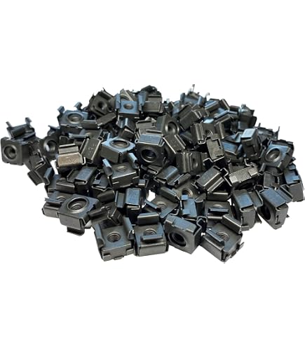 Switch Racking Lock Nuts Rack Mount Screws RackGold 100-Pack Black 12-24 Cage Nuts - USA Made ...