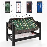 RAYKEEP 54" 4-in-1 Swivel Multi-Game Table for Kids, Adults | Combo Game Table Set, Indoor and Outdoor Arcade Sports Table - Air Hockey, Billiards, Foosball, Ping Pong for Home, Game Room