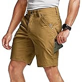 CQR Men's Stretch Utility Shorts, Lightweight Quick Dry Casual Shorts, Hiking Golf Cargo Shorts with Zipper Pockets