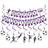 Soccer Birthday Party Decorations Soccer Happy Birthday Banner Soccer Happy Birthday Bunting Garland for Kids Hanging Decor for Soccer Theme Birthday Party