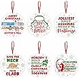 Christmas Vacation Gift, 6 Pcs Funny Ceramic Christmas Tree Hanging Ornaments, Griswold Family Cousin Eddie Christmas Vacation Merchandise, Cute Christmas Home Decorations, Novelty Xmas Gifts